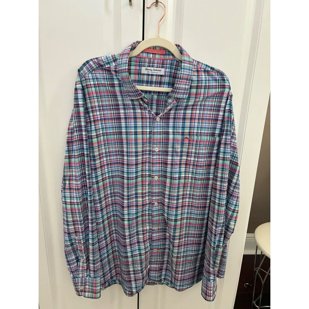 Tommy Bahama The Siesta Key Men's Plaid XL Button Down Long Sleeve Shirt - Picture 2 of 8